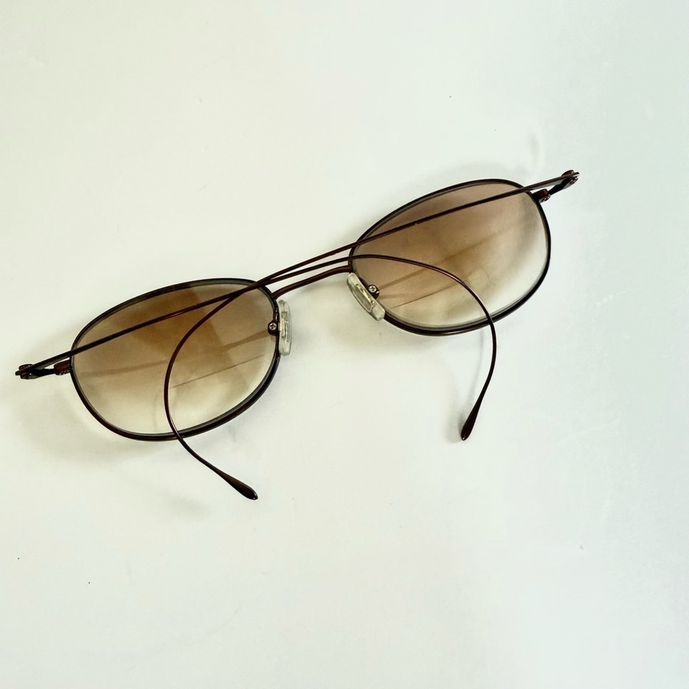 Vintage Calvin Klein Wire Rimless Round Glasses 80s Bronze Spectacles Japan Rare - Picture 3 of 6